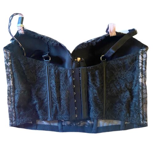 Victoria’s Secret Lined Double Demi Bra Corset Black Lace - Image 2