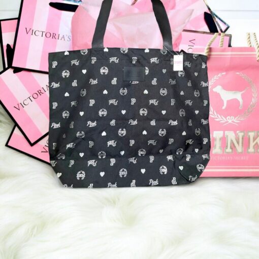 Brand New Victoria’s Secret PINK Black Tote Bag With Logo