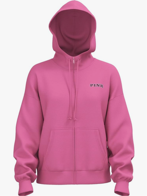 PINK Victoria’s Secret Embroidered Logo Jacket Hooded - Image 2