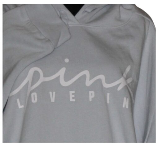 Pink Victoria’s Secret Pullover Hoodie Pink Script Logo Love Pink XXL - Image 2