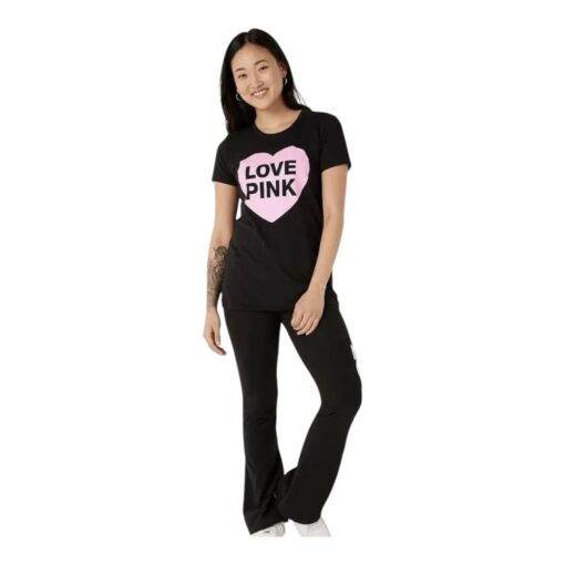 VICTORIA'S SECRET PINK Cotton Tee Shirt LOVE PINK Heart - Image 3